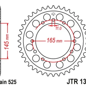 Zlevněný JT rozeta zadní 4367 44 HONDA NTV 650 BRO'S 88-91, NT/NTV/VFR 400 87-91 (436744JT)