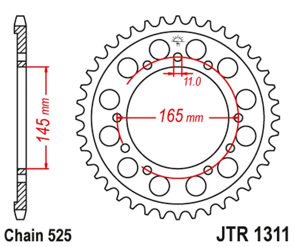 Zlevněný JT rozeta zadní 4367 44 HONDA NTV 650 BRO'S 88-91, NT/NTV/VFR 400 87-91 (436744JT)