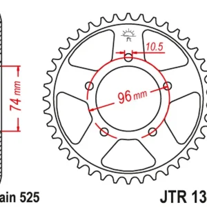 Hit Sezóny JT rozeta zadní 4343 42 HONDA CBR 400 (NC23) (434342JT)