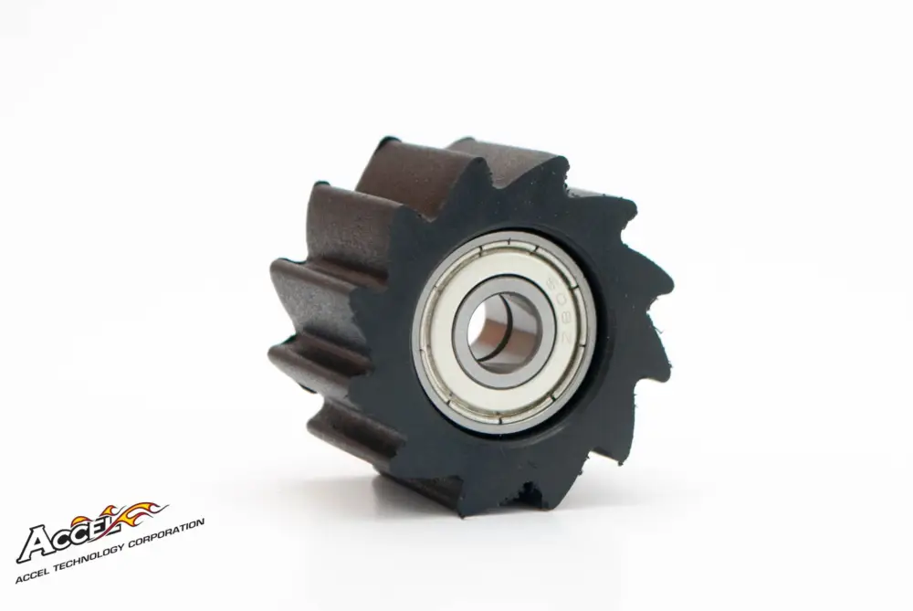 ACCEL rolna řetězu s ložisky průměr 38mm (38X23mm) (řetězové kolečko) KAWASAKI KXF barva černá (79-5014) (MA-304) Vrácení Zdarma
