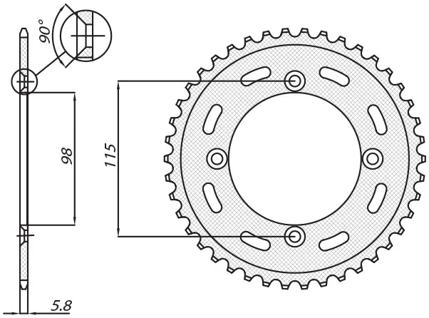 Časově Omezené SUNSTAR rozeta 4552 48 KTM SX 65 '12-'15 (JTR894.48) (ŘETĚZ 420) (455248JT)