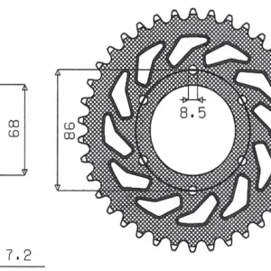 Omezená Nabídka SUNSTAR rozeta 468 46 KAWASAKI BN 125 ELIMINATOR '98-'09 (JTR468.46) (ŘETĚZ 428) (46846JT)