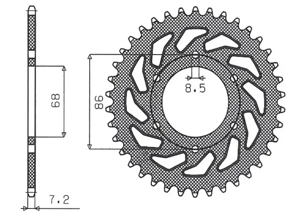 Omezená Nabídka SUNSTAR rozeta 468 46 KAWASAKI BN 125 ELIMINATOR '98-'09 (JTR468.46) (ŘETĚZ 428) (46846JT)