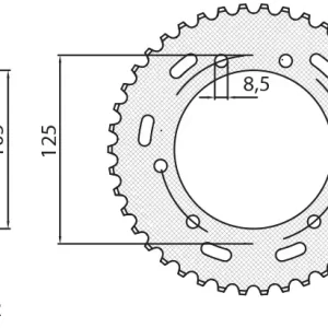 Expresní Doručení SUNSTAR rozeta 4413 50 YAMAHA XT 125X/SM '05-'09 (JTR1134.50) (ŘETĚZ 428) (441350JT)