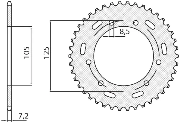Expresní Doručení SUNSTAR rozeta 4413 50 YAMAHA XT 125X/SM '05-'09 (JTR1134.50) (ŘETĚZ 428) (441350JT)