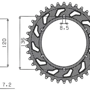 SUNSTAR rozeta 4324 57 YAMAHA TDR 125 '93-'99 (JTR1847.57) (ŘETĚZ 428) (432457JT) Objednat Nyní