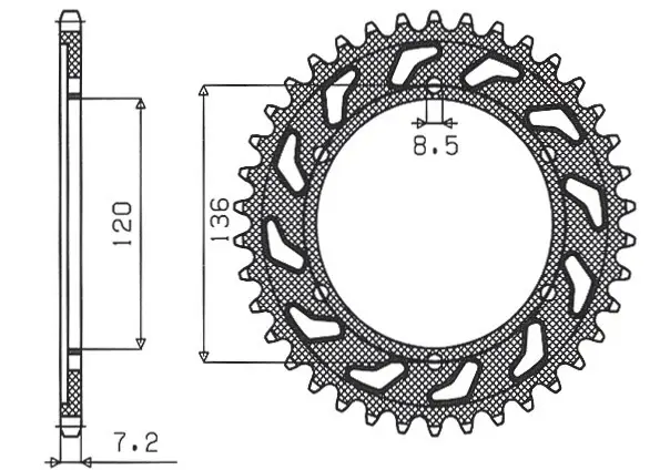 SUNSTAR rozeta 4324 57 YAMAHA TDR 125 '93-'99 (JTR1847.57) (ŘETĚZ 428) (432457JT) Objednat Nyní