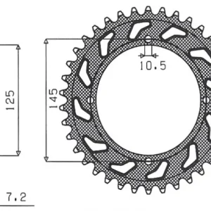 Super Cena SUNSTAR rozeta 4482 59 YAMAHA XVS 125 DRAG STAR 00-05 (JTR1874.59) (ŘETĚZ 428) (448259JT)