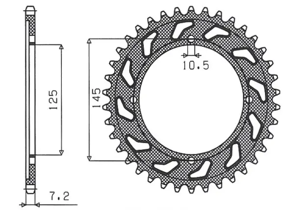 Super Cena SUNSTAR rozeta 4482 59 YAMAHA XVS 125 DRAG STAR 00-05 (JTR1874.59) (ŘETĚZ 428) (448259JT)
