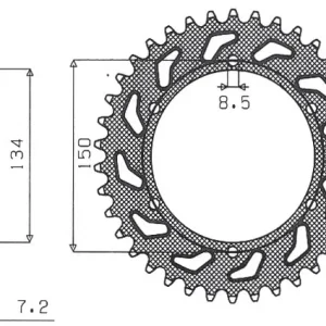 Pouze Dnes SUNSTAR rozeta 463 48 KAWASAKI KMX 125 '86-'03 (JTR463.48) (ŘETĚZ 428) (46348JT)