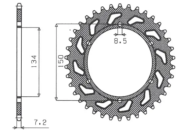 Pouze Dnes SUNSTAR rozeta 463 48 KAWASAKI KMX 125 '86-'03 (JTR463.48) (ŘETĚZ 428) (46348JT)