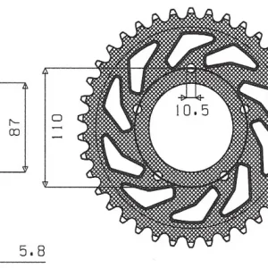 Autentický SUNSTAR rozeta 795 39 SUZUKI GS 500 E/F 88-10 (JTR823.39) (ŘETĚZ 520) (79539JT)