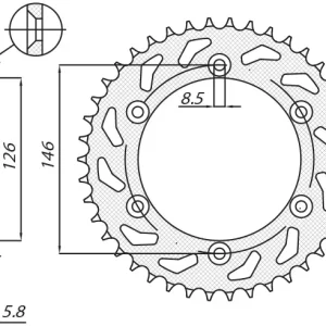 Top Prodej SUNSTAR řetězové kolečko zadní 808 44 SUZUKI RM/RMZ (JTR808.44) (řetěz 520) (80844JT)
