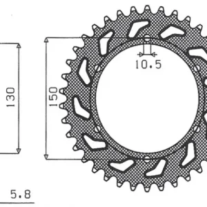 Výhodná Nabídka SUNSTAR rozeta zadní 236 42 HONDA NX 650 '88-'90, FMX 650 '05-'08, XR 600 88-90, YAMAHA XJ6 600 '09-'13 (JTR245/3.42)* (řetěz 520) (430942JT)