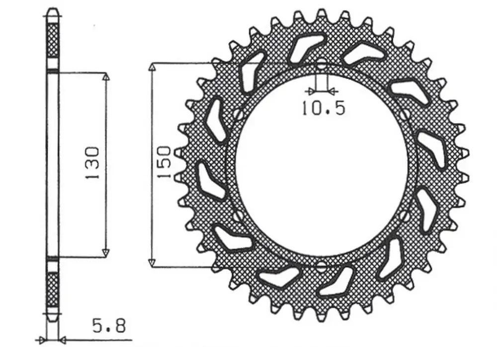 Výhodná Nabídka SUNSTAR rozeta zadní 236 42 HONDA NX 650 '88-'90, FMX 650 '05-'08, XR 600 88-90, YAMAHA XJ6 600 '09-'13 (JTR245/3.42)* (řetěz 520) (430942JT)