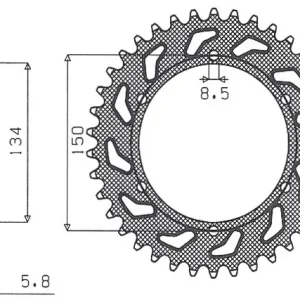Tovární Cena SUNSTAR řetězové kolečko zadní 489 49 KAWASAKI KX/KXF `84-'20 (JTR460.49) (řetěz 520) (48949JT)