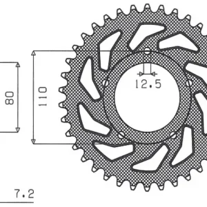 Víkendová Akce SUNSTAR řetězové kolečko zadní 4350 40 HONDA CB 500 '94-'03, CB 750F '93-'03 (JTR1332.40) (řetěz 525) (435040JT)