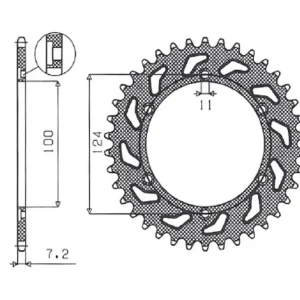 Aktuální SUNSTAR řetězové kolečko zadní 4366 43 DUCATI 944 ST2 '97-'03, 992 ST3 '04-'07 (JTR745.43) (řetěz 525) (436643JT)