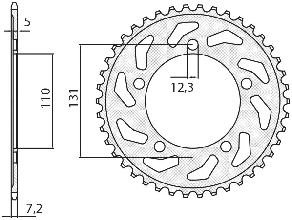 Akce SUNSTAR řetězové kolečko zadní 4585 45 BMW S 1000 RR '12-'15 (JTR7.45) (řetěz 525) (458545JT)