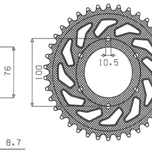 Akční Cena SUNSTAR řetězové kolečko zadní 825 48 / 816 48 SUZUKI GSXR1100, GSXR750 (92-95) (JTR816.48) (řetěz 530) (81648JT)