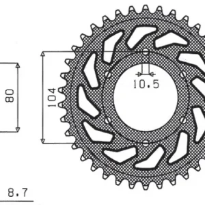 Výhodná Nabídka SUNSTAR řetězové kolečko zadní 488 44 KAWASAKI ZX9R (94-97), ZZR1200 (02-05) (JTR488.44) (řetěz 530) (48844JT)