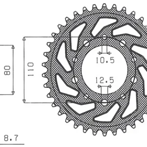 Bezpečná Platba SUNSTAR řetězové kolečko zadní 334 41 HONDA CBR 1000F '96-'00 (SC24), VF 500F '85-'88 (JTR1334.41) (řetěz 530) (33441JT)