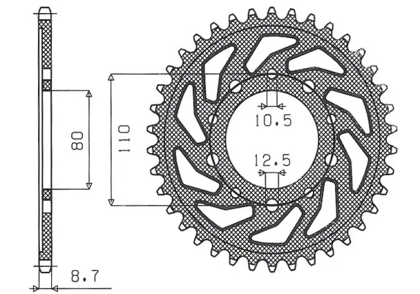 Bezpečná Platba SUNSTAR řetězové kolečko zadní 334 41 HONDA CBR 1000F '96-'00 (SC24), VF 500F '85-'88 (JTR1334.41) (řetěz 530) (33441JT)