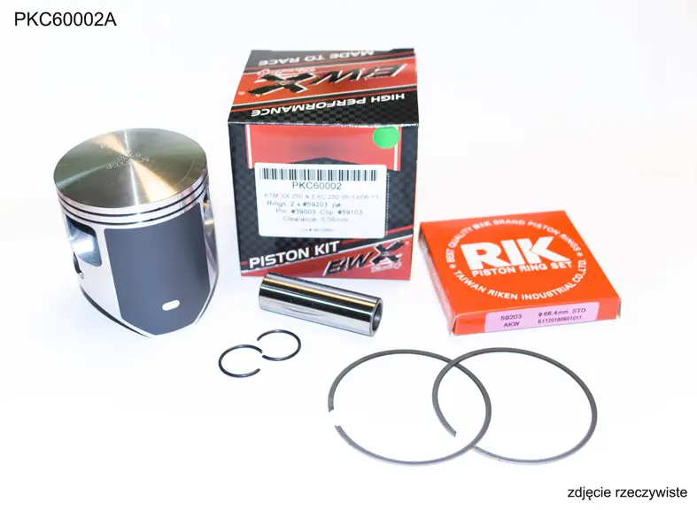 BEARING WORX píst KTM (2T) SX 250 (SX250) 04-22, EXC 250 (EXC250) 06-22, (66,34mm) kroužky RIK (2 kusy) (PKC60002A) Levný