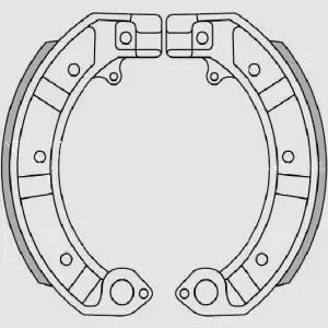 Zlevněný BRENTA brzdové čelisti PIAGGIO PK 50/125, PX 125/150/200, GS 160, SS 180/200, PE 200 (s plechy)(150x24mm) (FT 0128)