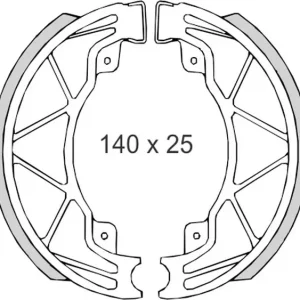 BRENTA brzdové čelisti DERBI25/50/125/150 PIAGGIO50/125/180 VESPA 50/125 (140x25mm) (FT 0300) Novinka
