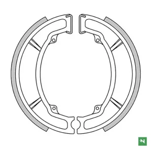 NEWFREN brzdové čelisti zadní YAMAHA BELUGA 125 85-95, DT 125 74-87, DT 175 74-00, RD 125 75-87, SR 125 82-91, TT 350 85-89, TT 600 83-92, TZR 125 87-89, XT 125 76-83, XT 350 85-90, XV 250 89-94, YZ 100/125/250/490 76-84 (1 Cenová Bomba