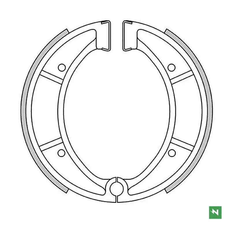 NEWFREN brzdové čelisti přední/zadní HUSQVARNA CR 125 83-90, CR 240 81-87, CR 250 81-95, WR 125 82-90, WRE 125 82-88, XC 430 81-87, zadní WR 250 87-89, TC 510 88-92, WR 240 85-90, WR 250 87-89 (160X30mm) Autentický