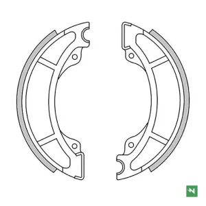 NEWFREN brzdové čelisti zadní HUSQVARNA WRE 125 89-94, zadní/přední KTM GS 125/250/600 83-85, MX 125/250/500 83-86 (130X22mm) Výprodej