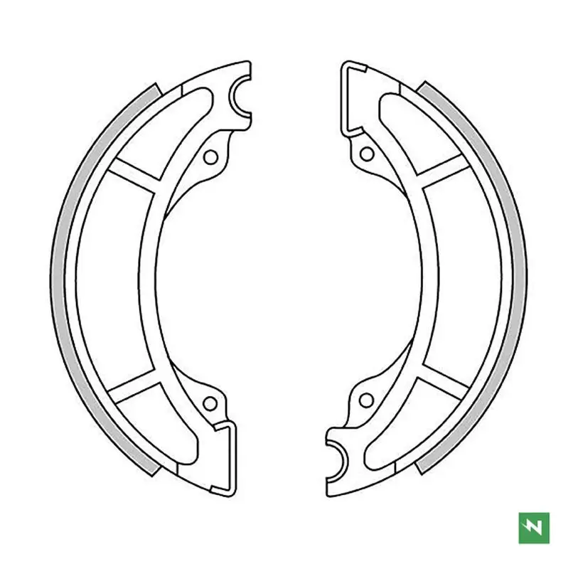 NEWFREN brzdové čelisti zadní HUSQVARNA WRE 125 89-94, zadní/přední KTM GS 125/250/600 83-85, MX 125/250/500 83-86 (130X22mm) Výprodej