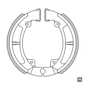 NEWFREN brzdové čelisti zadní KAWASAKI KX 250 75-81; KDX 250 79-84; KL 250 78-79; KLF 180 BAYOU 86-88; KLF 250 BAYOU 03-11 (120X35mm) Finální Výprodej