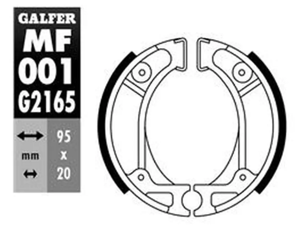 GALFER brzdové čelisti zadní HONDA CRF 70/80/100F 04-, DIO 50 91-93, NE 50 VISION 85-, KYMCO FEVER ZX 50 97-, SA 75/80 VISION 89- Nízká Cena