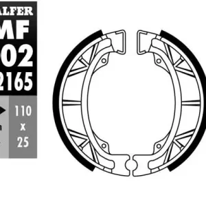 Akce GALFER brzdové čelisti zadní/přední HONDA BALI 50/100 95-, CG 125 80-03, MONKEY 50 88-, MTX 125 86-90, PEUGEOT ZENITH 50 93-, KYMCO HEROISM 50/125 95-