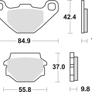 Autentický TRW ZF brzdové destičky KH67 organické APRILIA PEGASO 650 91-00, KAWASAKI KLR 250 84-05, GPZ 500 88-04, KLE 500 91-07, KL / KLR 600 / 650 84-04, přední/zadní