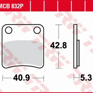 Vysoce Kvalitní TRW ZF brzdové destičky (parkovací brzda) KH257/2 organické BMW C 650 11-, C-EVOLUTIONE 14-, HONDA FJS 400 09-16, FJS 600 03-16, CRF 1000 / 1100 15-, VFR 1200 10-, GL 1800 18- zadní