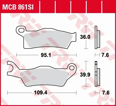 Akční Cena TRW ZF brzdové destičky KH617 sintrované OFFROAD CAN-AM OUTLANDER 800 / 1000 12-, RENEGADE 1000 12-, pravý přední