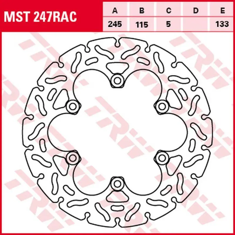 Nejlepší Cena TRW ZF zadní brzdový kotouč DUCATI MONSTER 600/620/695/750/800/900/916/1000 93-06, YAMAHA FZR 600 89-95, FZS 600 FAZER 98-03, XJ 600 DIVERSION 98-03, XT 660R/X 04-16, XT 600Z TENERE 08-16, TDM 850/900 91-11 (245X115X5mm) WAVE