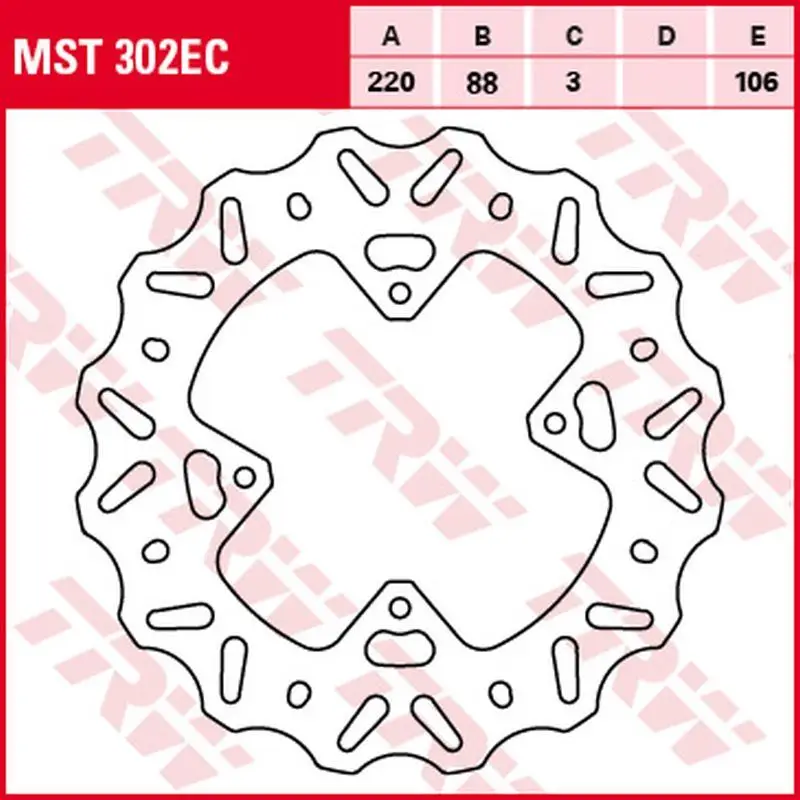 Akční Cena TRW ZF přední brzdový kotouč HONDA CR 80R 96-02, CR 85R 03-08, CRF 150R 07-15 (220X88X3mm) WAVE