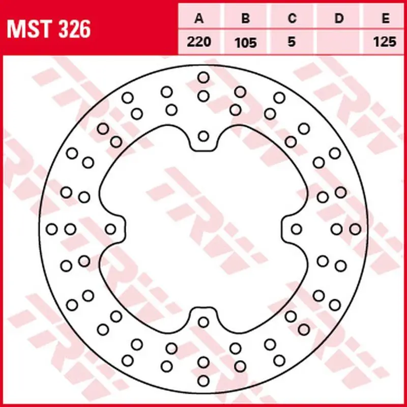 TRW ZF zadní brzdový kotouč HONDA XL 250R BAJA 88-91, NX 500/650 DOMINATOR 93-01, FX 650 VIGOR 99-02, SLR 650 97-98 (220X105X5mm) Expresní Doručení