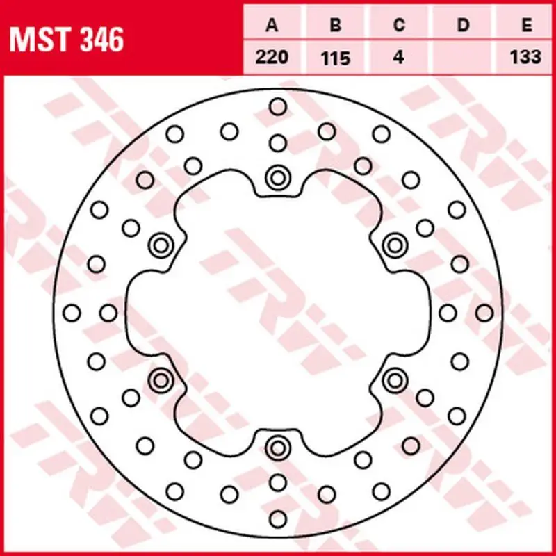 TRW ZF zadní brzdový kotouč YAMAHA DT 125R 91-06, DT 125X 05-06, TDR 125 93-96, WR 125 01-07, YZ 125 85-96, TT-R 250 93-00, WR 250 90-97, YZ 250 2T 88-97, YZ 360 89-93, TT 600E/S 93-99, TT-R 600 97-04 (220X115X4mm) Must-Have