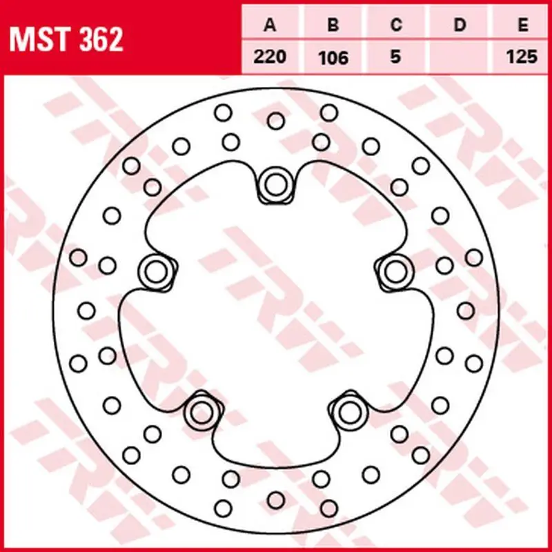 TRW ZF zadní brzdový kotouč YAMAHA YZF R6 03-, MT-10 16-, YZF R1 03-, (220X106X5mm) (NG903;NG903X) Nejlepší Cena