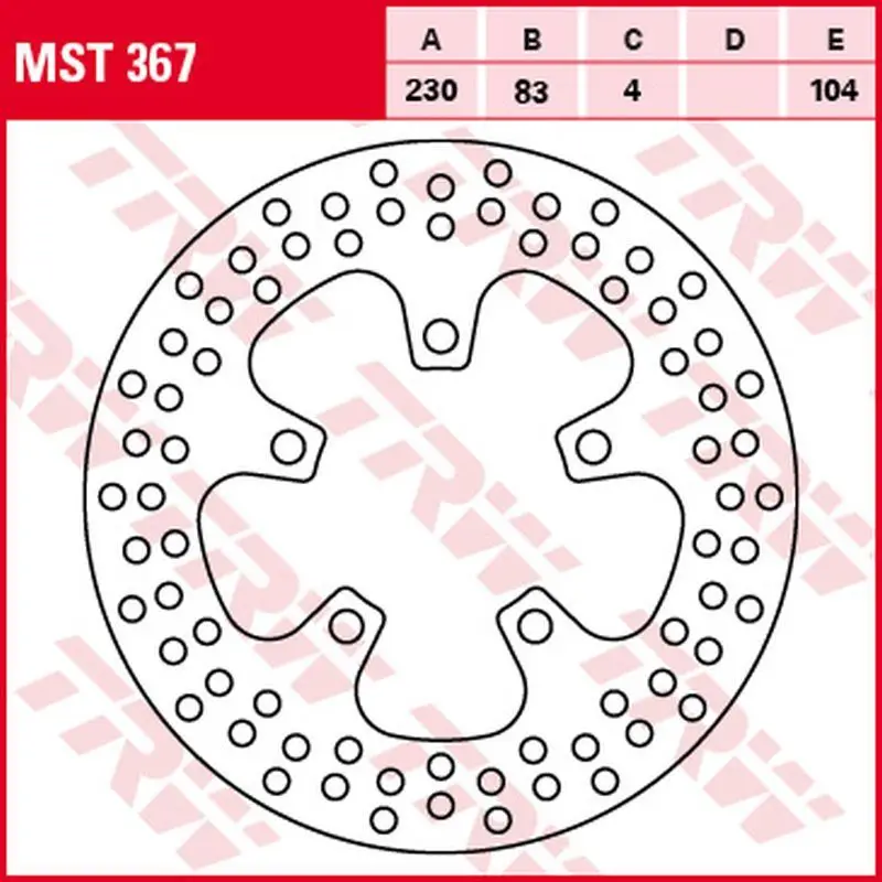 TRW ZF zadní brzdový kotouč KAWASAKI ZX-7R NINJA 96-02, ZX-7RR NINJA 96-99, ZXR 750/R 89-95, ZX-9R NINJA 94-97 (230X83X4mm) (NG1225;NG1225X) Sezónní Sleva
