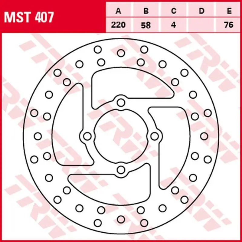 Akce TRW ZF brzdový kotouč zadní DERBI DXR 200/250 04-08, YAMAHA YFS 200 BLASTER 88-07, YFM 350 WOLVERINE 95-05, YFZ BANSHEE 90-06, YFM 660R RAPTOR 01-05 (220X58X4mm)