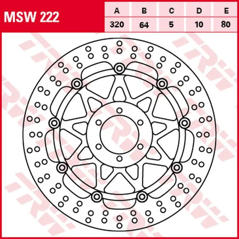 Expresní Doručení TRW ZF přední brzdový kotouč YAMAHA YZF 750R/SP 93-98, FZR 1000 GENESIS EXUP 94-95 (320X64X5mm)
