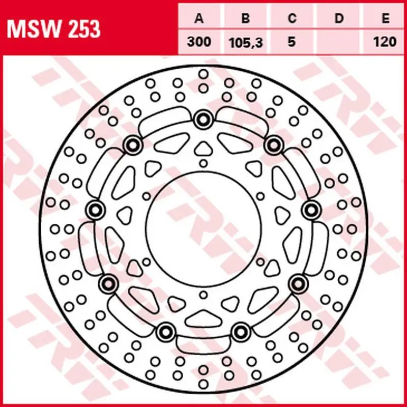 Cenově Výhodný TRW ZF přední brzdový kotouč BMW G 650GS SERTAO 11-14, F 650GS 08-12, F 700GS 13-18, F 800GS/ADV 08-18 (300X105X5mm)