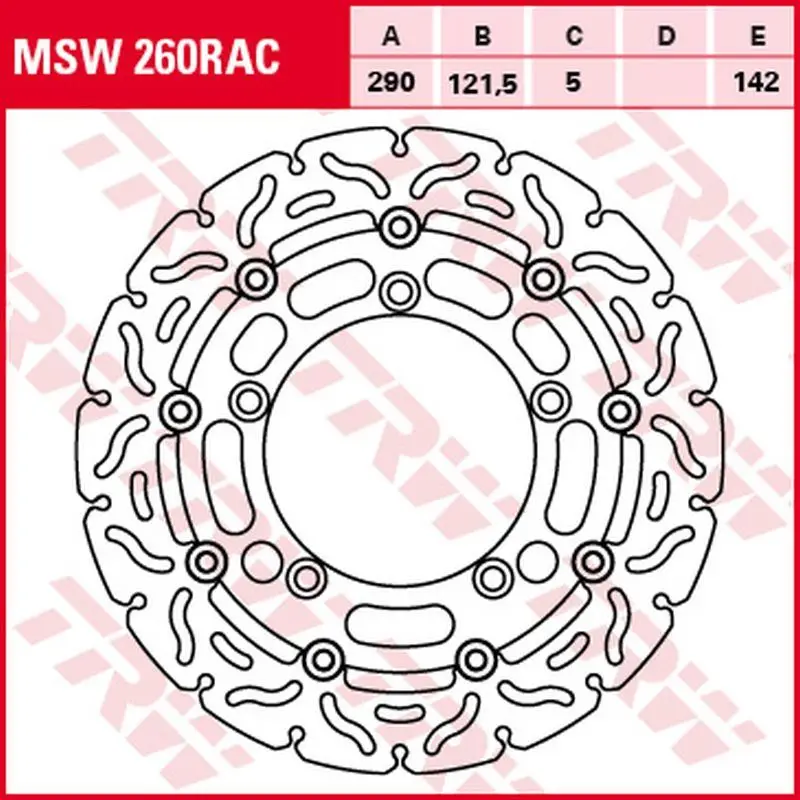 Zlevněný TRW ZF přední brzdový kotouč SUZUKI GSF 650 BANDIT 05-06, SFV 650 GLADIUS 09-16, SV 650 07-, (290X121X5mm) WAVE